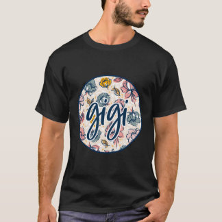 Gigi Blommigt Mors dag Flowers Boho Watercolor T Shirt