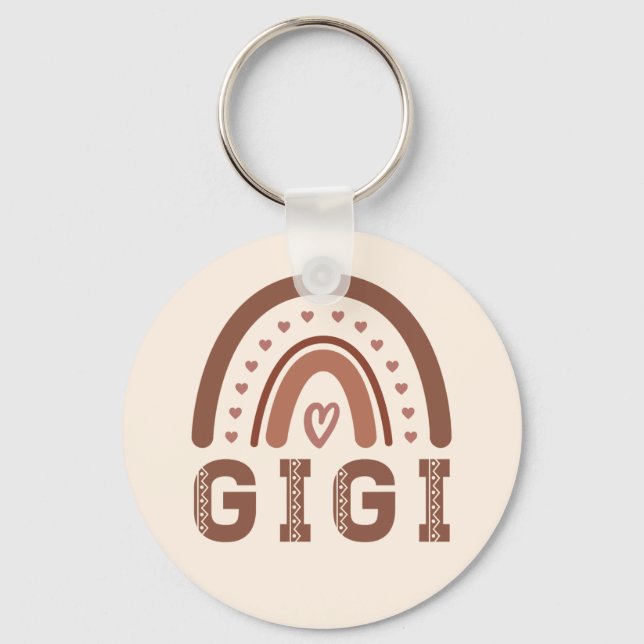 Gigi Boho Rainbow Cute Grandma Gifts Nyckelring (Framsida)