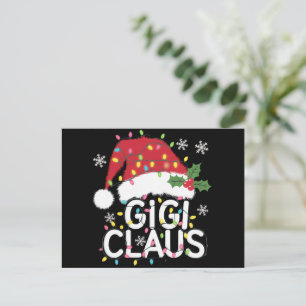 Gigi Claus jul - matchning av Ljus Pajama-familjen Helg Vykort