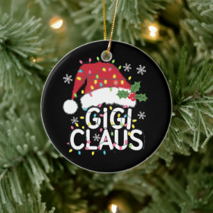 Gigi Claus jul - matchning av Ljus Pajama-familjen Julgransprydnad Keramik