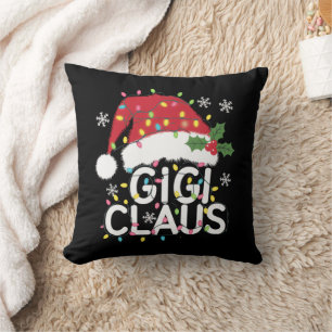 Gigi Claus jul - matchning av Ljus Pajama-familjen Kudde