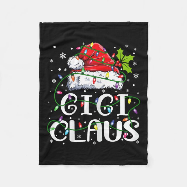 Gigi Claus jul Santa Hat Matching Family Xma Fleecefilt (Framsidan)