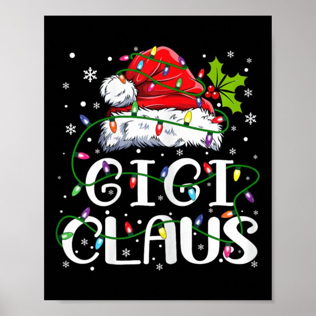 Gigi Claus jul Santa Hat Matching Family Xma Poster (Framsidan)