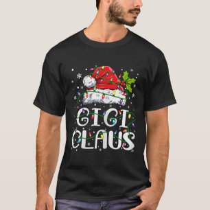 Gigi Claus jul Santa Hat Matching Family Xma T Shirt