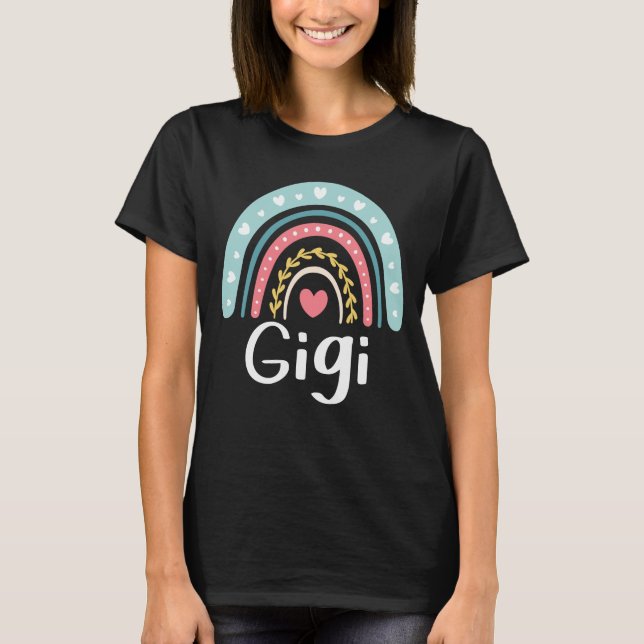 Gigi Cute Grandma Family Matching Rainbow T Shirt (Framsida)