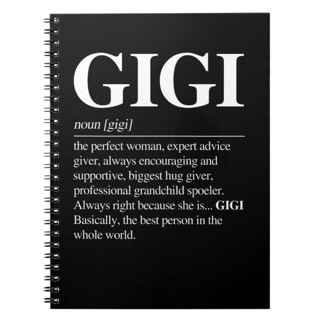 Gigi Definition Grandma Mor Day Gifts Women Anteckningsbok (Framsidan)