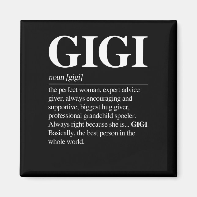 Gigi Definition Grandma Mor Day Gifts Women Magnet (Framsidan)