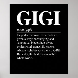 Gigi Definition Grandma Mor Day Gifts Women Poster