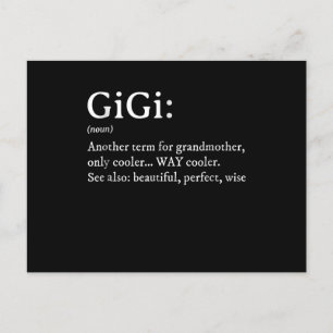 Gigi Definition T Kvinnor Gigi Present Mormor Föde Inbjudan Vykort
