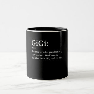 Gigi Definition T Women Gigi Gift Grandma Birthday Två-Tonad Mugg