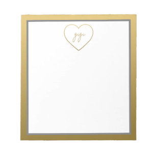 Gigi Elegant Golden Gradient Heart Grandma Gift Anteckningsblock