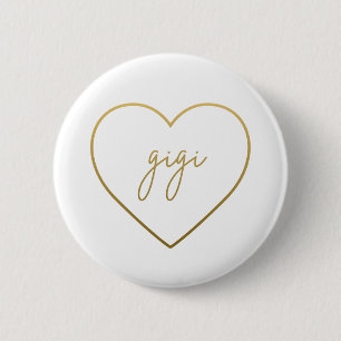 Gigi Elegant Golden Gradient Heart Grandma Gift Knapp