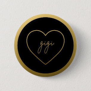 Gigi Elegant Golden Gradient Heart Grandma Gift Knapp