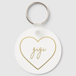Gigi Elegant Golden Gradient Heart Grandma Gift Nyckelring