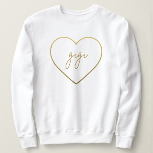 Gigi Elegant Golden Gradient Heart Grandma Gift T Shirt