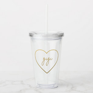 Gigi Elegant Golden Gradient Heart Grandma Take Away Mugg