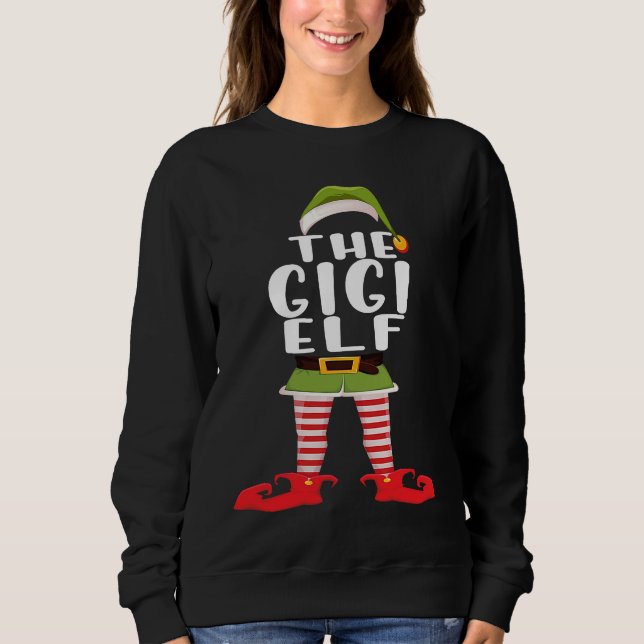 Gigi Elf Costume  Family Matching  Christmas T Shirt (Framsida)