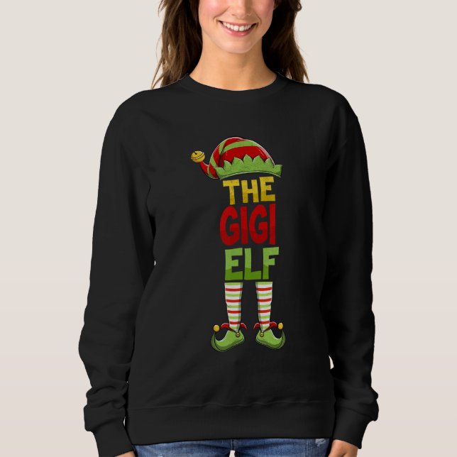 Gigi ELF Family Matching Group Christmas Pajamas T Shirt (Framsida)