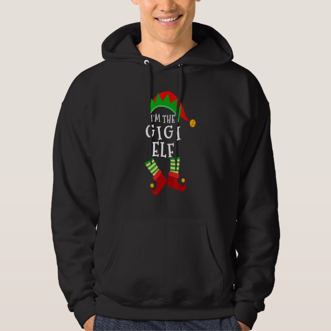 Gigi Elf Matching Family Group jul Elf Party Hoodie (Framsida)