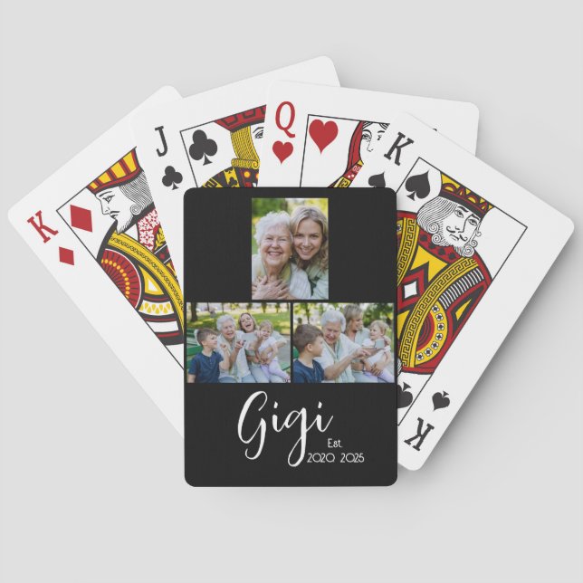 Gigi Established Script Black 3 Foto Casinokort (Baksidan)