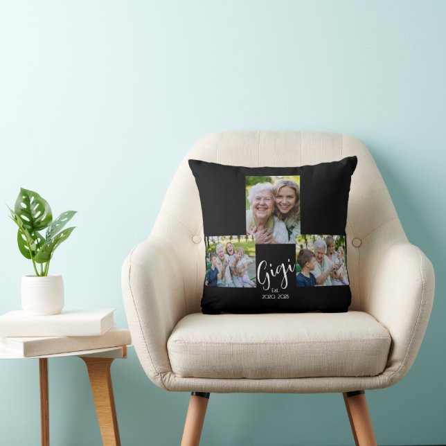 Gigi Established Script Svart 3 Foto Kudde (Stol)