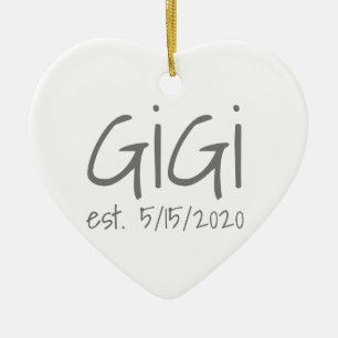 Gigi-etablerat datum julgransprydnad keramik