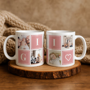 Gigi Foto Collage Anpassad Jättekaffemugg Jumbo Mugg