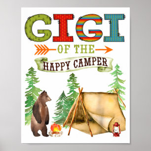 Gigi från Happy Camper Första födelsedagen Camng Poster