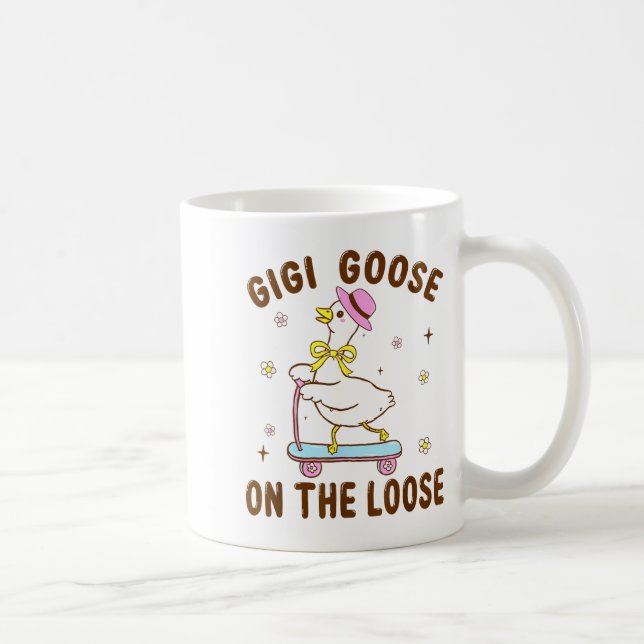 Gigi Goose On The Loose Funny Birthday Matching Fa Kaffemugg (Höger)