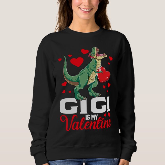 Gigi Is My Valentine rex Saurus Happy Valentines D T Shirt (Framsida)