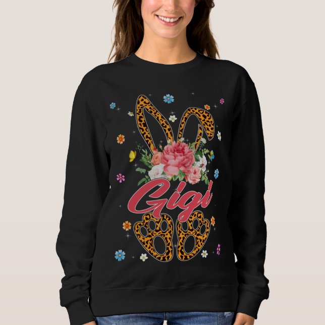 Gigi Leopard Bunny Matching Family Easter Day Part T Shirt (Framsida)