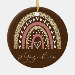 Gigi Life Grandma Cheetah Leopard Kvinnor jul Julgransprydnad Keramik