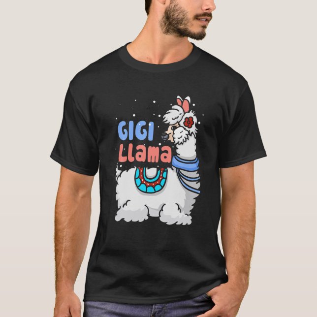 Gigi Llama Matching Family Christmas Pajamas Gifts T Shirt (Framsida)