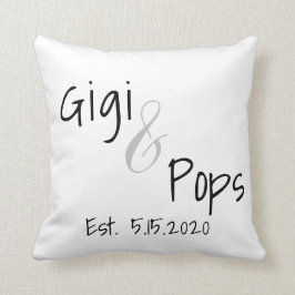Gigi och Mormor/Morfar datum etablerat Kudde