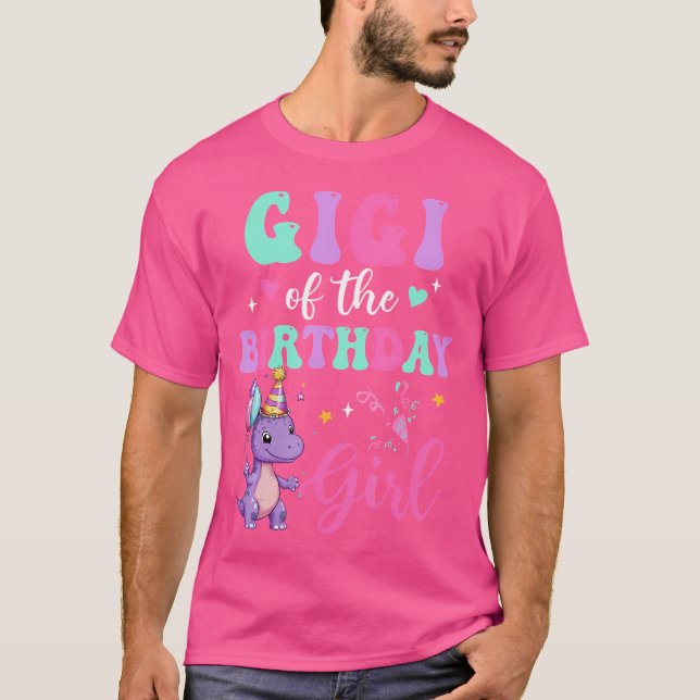 Gigi of Birthday for Girl Dinosaur T-Rex Party T Shirt (Framsida)