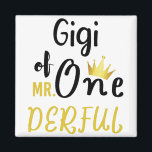 Gigi of MR Onederful Funny 1st Birthday T-Shirt Magnet<br><div class="desc">Gigi of MR Onederful Wonderful 1st Birthday T-Shirt Gigi of Onederful First One-Derful Matching T-Shirt mr onederful, födelsedagsår, en underbar, 1:a födelsedag party baby, 1st b day, newborn, gigi underbart, mr onederful 1st födelsedagsgigi, gigi of Mr onederful, passning för familj, födelsedagsår 1 år gammal, pojke första födelsetal 1:a födelsedag</div>