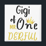 Gigi of MR Onederful Funny 1st Birthday T-Shirt Magnet<br><div class="desc">Gigi of MR Onederful Wonderful 1st Birthday T-Shirt Gigi of Onederful First One-Derful Matching T-Shirt mr onederful, födelsedagsår, en underbar, 1:a födelsedag party baby, 1st b day, newborn, gigi underbart, mr onederful 1st födelsedagsgigi, gigi of Mr onederful, passning för familj, födelsedagsår 1 år gammal, pojke första födelsetal 1:a födelsedag</div>