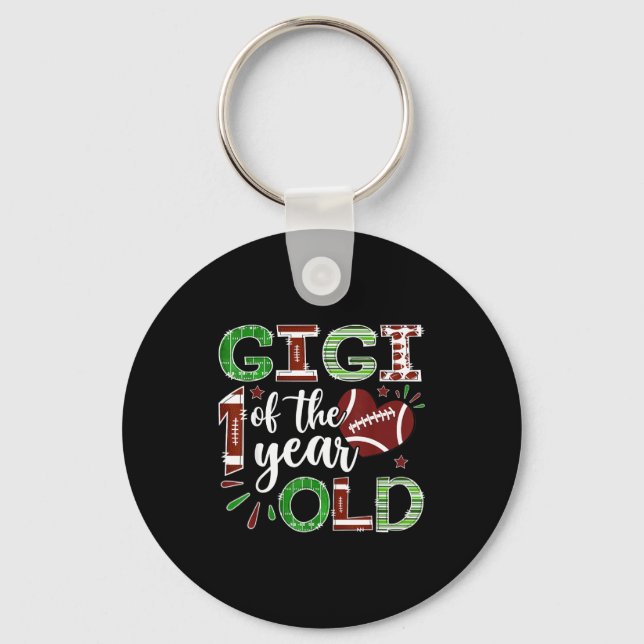 Gigi Of The 1 Year Old Football First Birthday Boy Nyckelring (Framsida)
