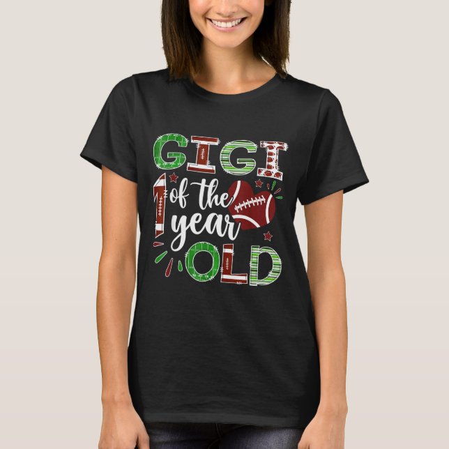 Gigi Of The 1 Year Old Football First Birthday Boy T Shirt (Framsida)