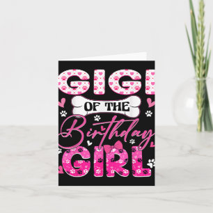 Gigi of the Birthday Girl Hundar Tass Theme Family Kort