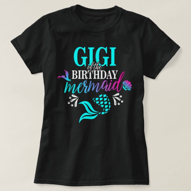 Gigi Of The Birthday Mermaid Matching Family T Shirt (Design framsida)