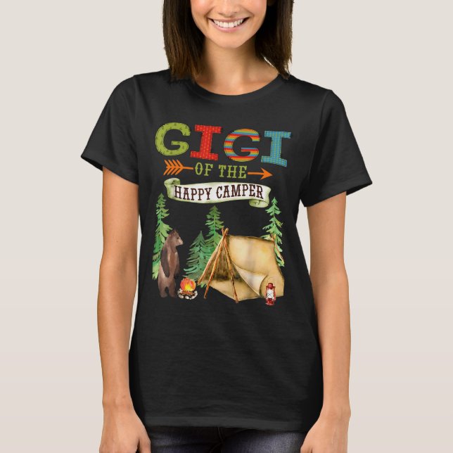 Gigi Of The Happy Camper First Birthday Camng  T Shirt (Framsida)