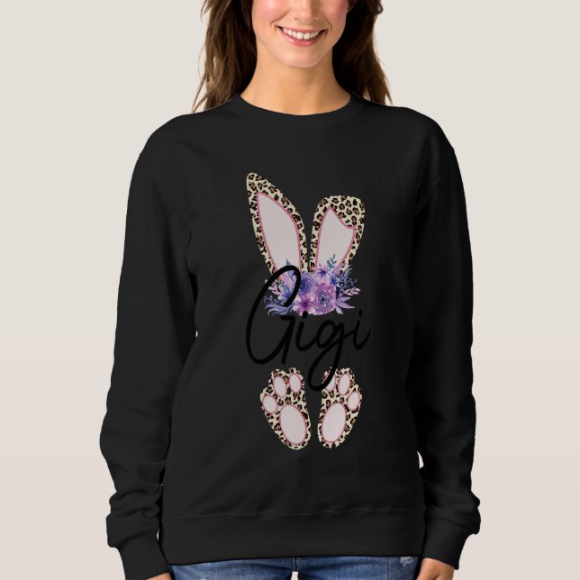 Gigi Påsk Leopard Bunny Gigi Påsk Day T Shirt (Framsida)