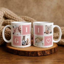 Gigi Photo Collage Anpassningsbar Giant Coffee Mug Jumbo Mugg