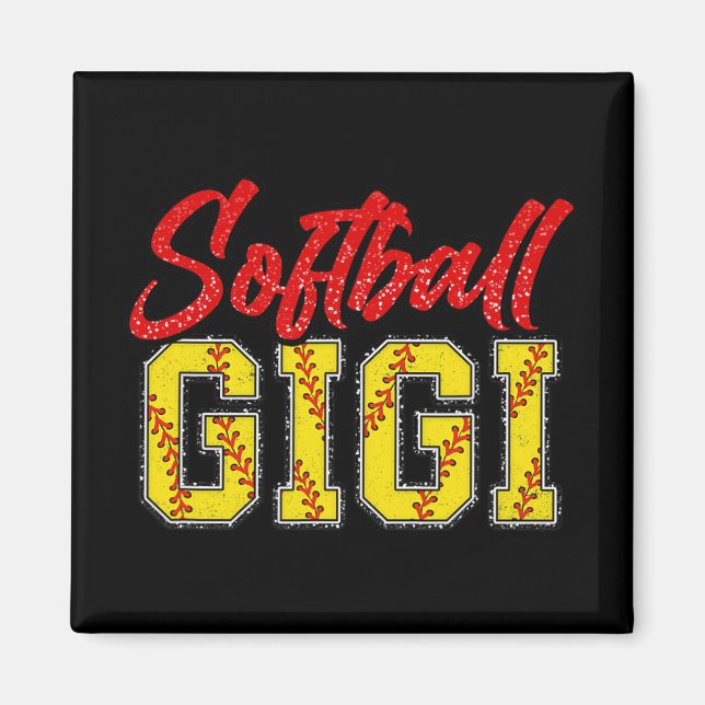 Gigi Retro Groovy Loud Proud Sport Game Catcher Magnet (Framsidan)