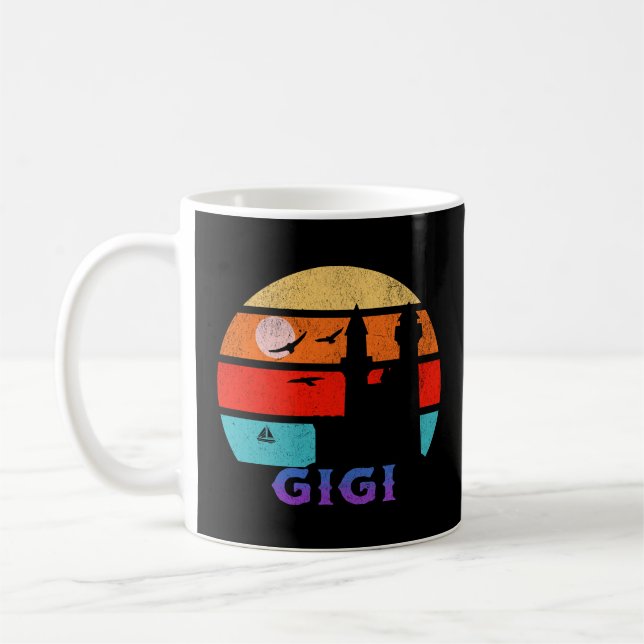 Gigi Retro Sunset Ocean Grandfather Kaffemugg (Vänster)