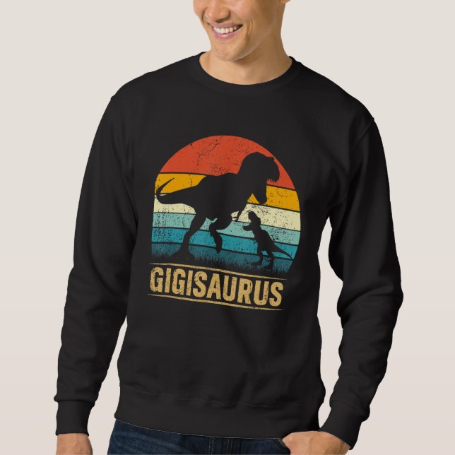 Gigi Saurus T Rex Dinosaur Gigisaurus Funny Mor Lång Ärmad Tröja (Framsida)