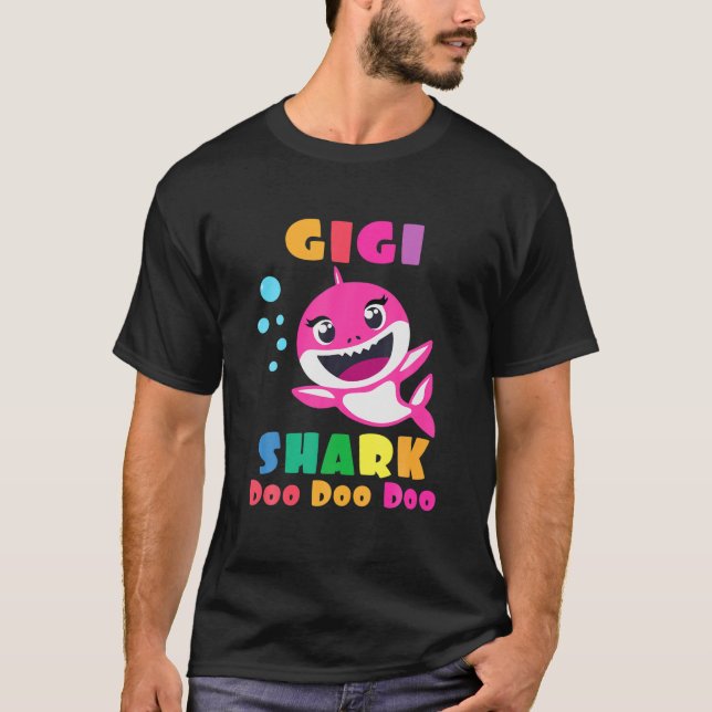 Gigi Shark Gift Cute Baby Shark Family Matching T Shirt (Framsida)
