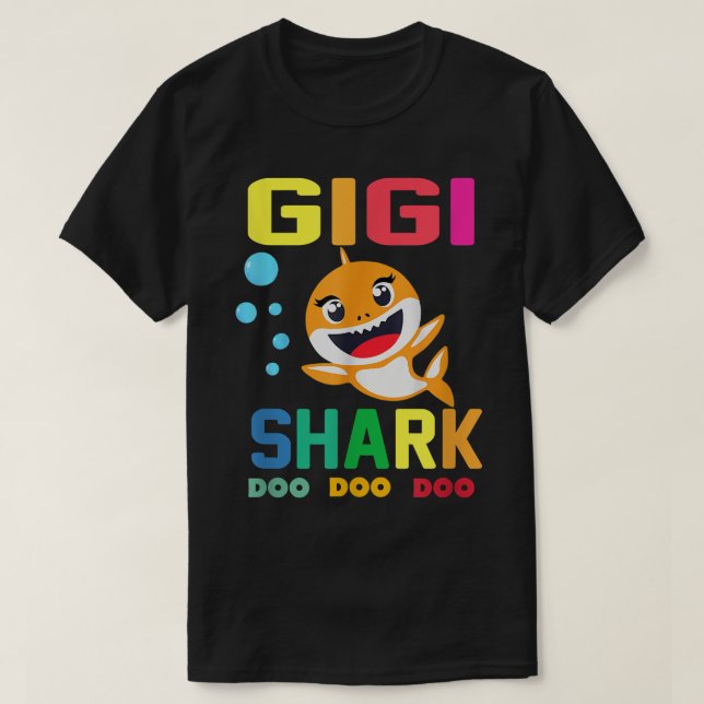 Gigi SharkGigi Shark Lover Family Mothers Day  T Shirt (Design framsida)