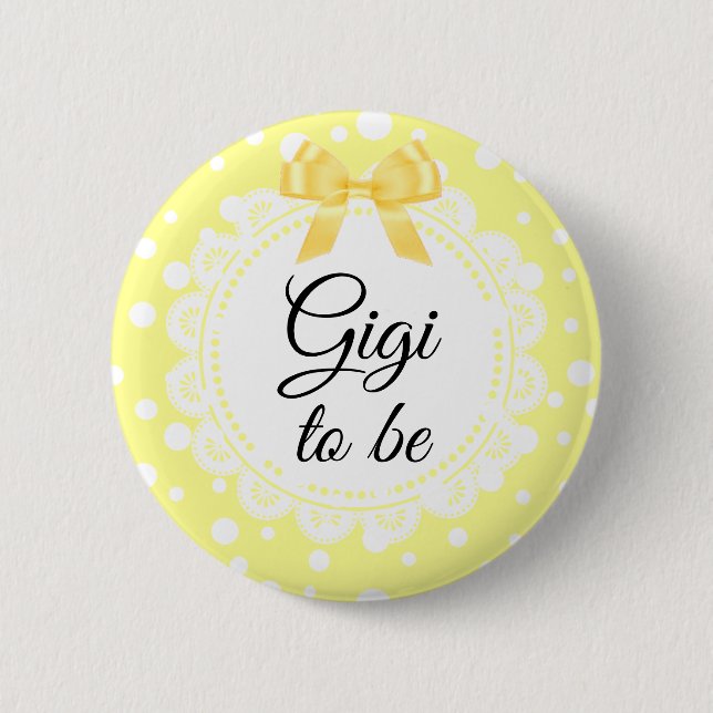Gigi to be Gult Polka Dot Shower-knapp Knapp (Framsida)